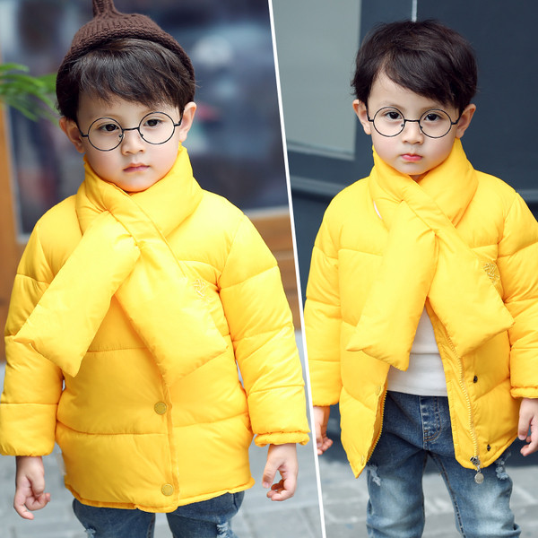 Детско яке за момчета с шал в различни цветове 