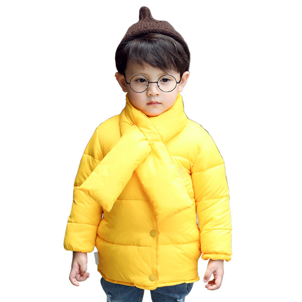 Детско яке за момчета с шал в различни цветове 