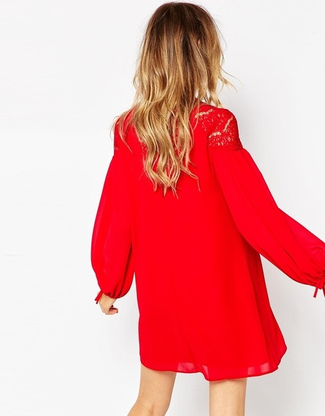 Шифонена дамска рокля широк модел с дълъг ръкав в няколко цвята 