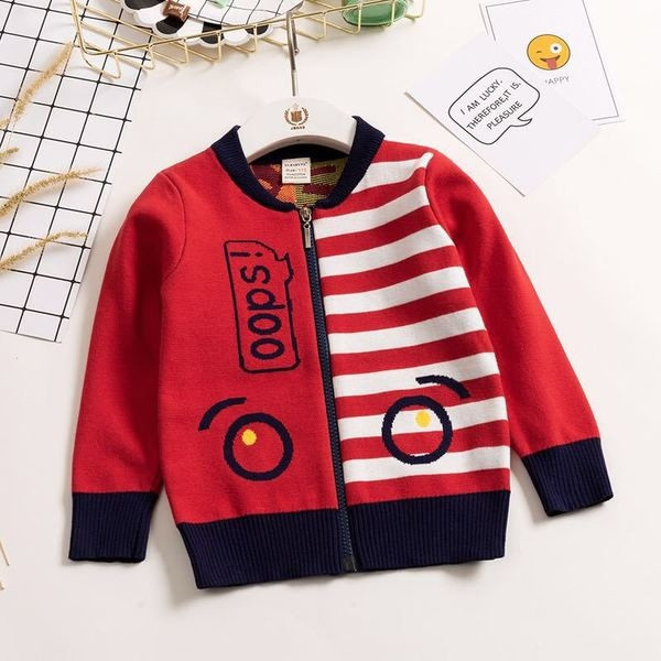 Ежедневен детски суичър за момче с О-образна яка и цип в четири цвята