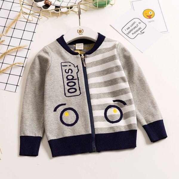 Ежедневен детски суичър за момче с О-образна яка и цип в четири цвята