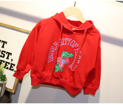 Детски суичър с качулка и апликация в три цвята