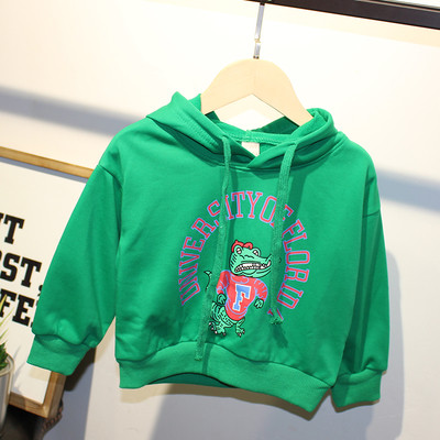 Детски суичър с качулка и апликация в три цвята