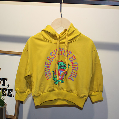 Детски суичър с качулка и апликация в три цвята