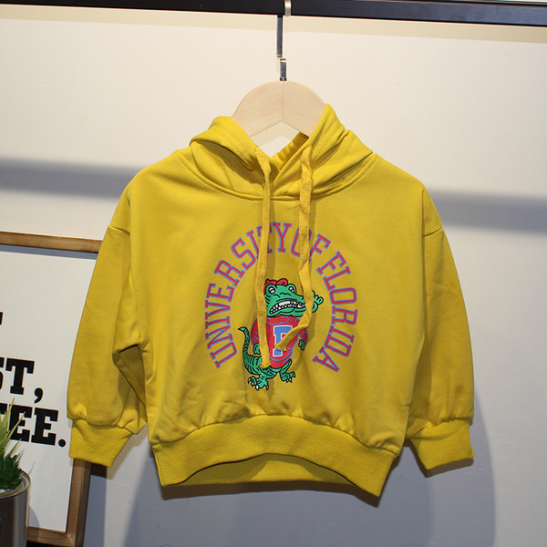 Детски суичър с качулка и апликация в три цвята