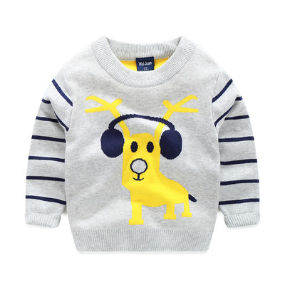 Детски пуловер за момче в два модела с бродерия