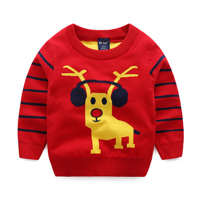 Детски пуловер за момче в два модела с бродерия