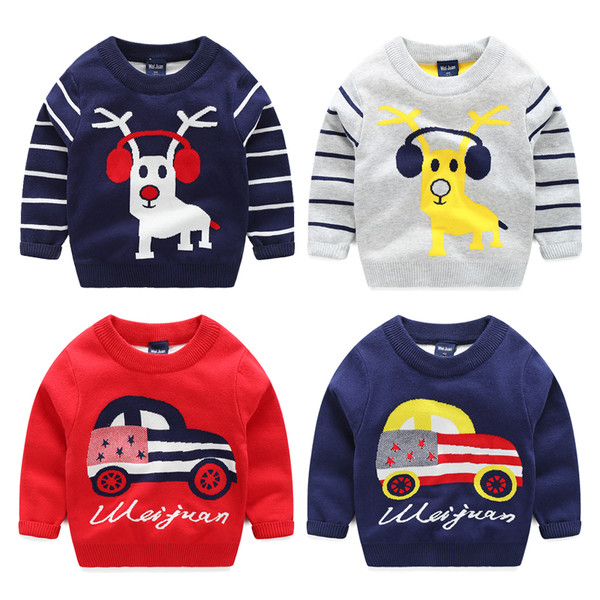Детски пуловер за момче в два модела с бродерия