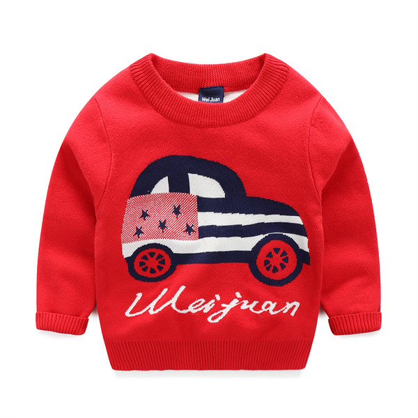 Детски пуловер за момче в два модела с бродерия