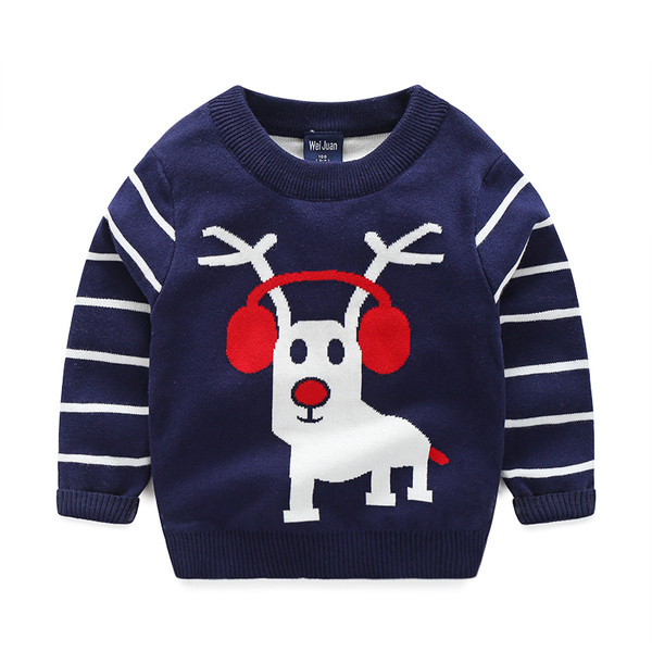 Детски пуловер за момче в два модела с бродерия