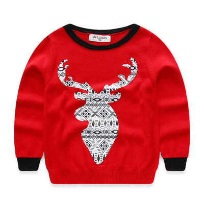 Детски ежедневен пуловер с О-образна яка в няколко модела