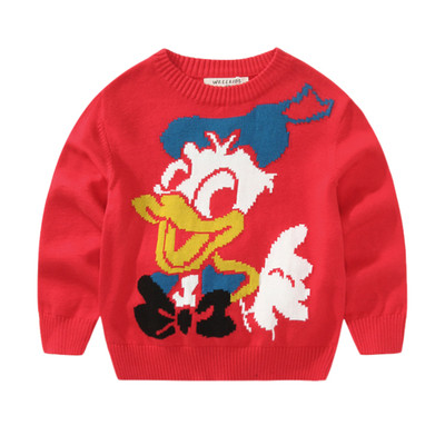 Детски ежедневен пуловер с О-образна яка в няколко модела