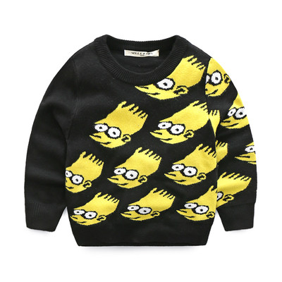 Детски ежедневен пуловер с О-образна яка в няколко модела