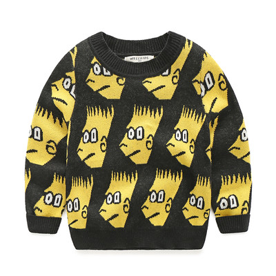 Детски ежедневен пуловер с О-образна яка в няколко модела