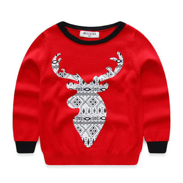 Детски ежедневен пуловер с О-образна яка в няколко модела