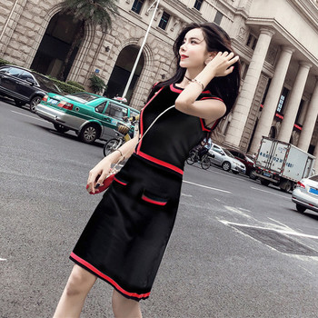 Модерна  рокля в черен и бял цвят