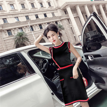 Модерна  рокля в черен и бял цвят