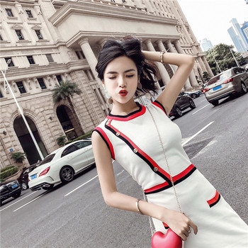 Модерна  рокля в черен и бял цвят