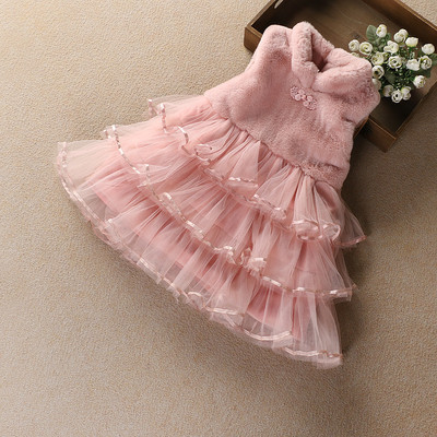 Детска рокля за момичета с тюл и колан в два модела