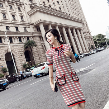 Ежедневна дамска рокля с 3/4 ръкави и  джобове