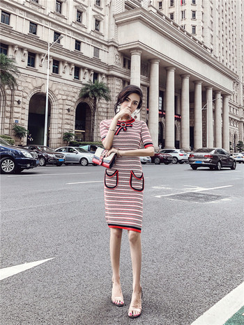 Ежедневна дамска рокля с 3/4 ръкави и  джобове