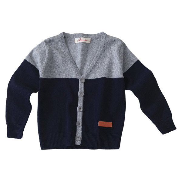 Стилна детска жилетка с V-образна яка в три цвята