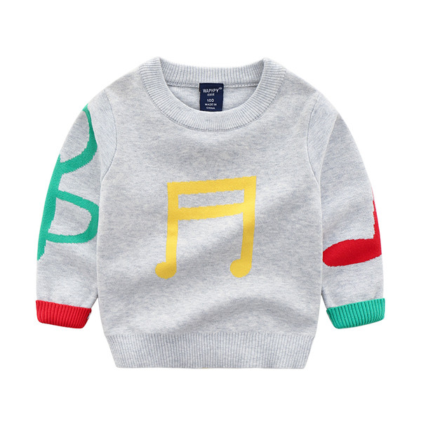Ежедневен детски пуловер за момче с цветна бродерия