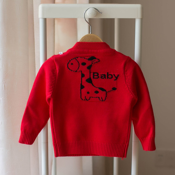 Модерен детски пуловер с апликация в три цвята