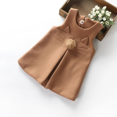 Детска плътна рокля за момичета без ръкави в няколко модела