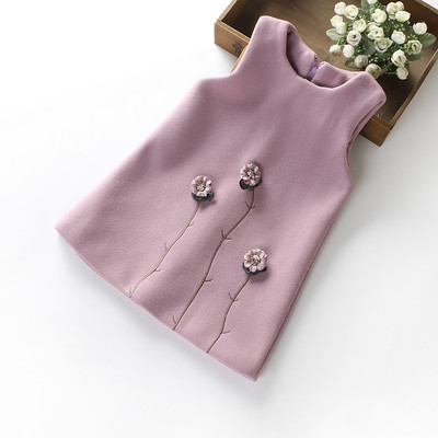 Детска плътна рокля за момичета без ръкави в няколко модела