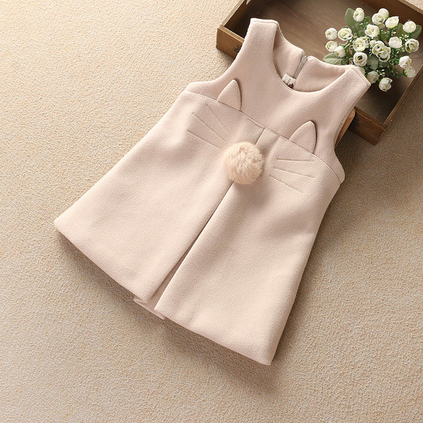 Детска плътна рокля за момичета без ръкави в няколко модела