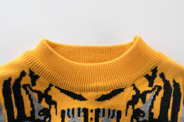 Модерен детски пуловер за момче с О-образна яка в два цвята