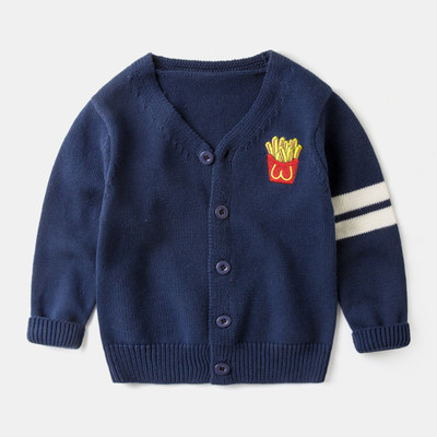 Детска ежедневна жилетка с V-образна яка и бродерия в няколко цвята