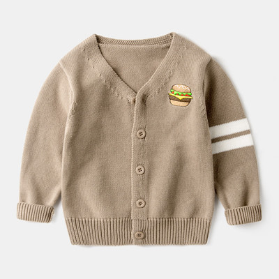 Детска ежедневна жилетка с V-образна яка и бродерия в няколко цвята