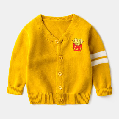 Детска ежедневна жилетка с V-образна яка и бродерия в няколко цвята