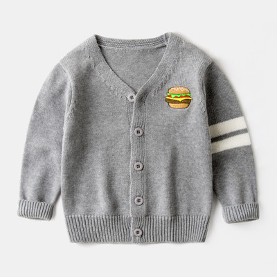 Детска ежедневна жилетка с V-образна яка и бродерия в няколко цвята