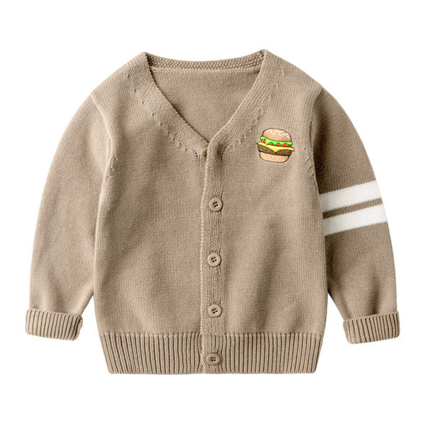 Детска ежедневна жилетка с V-образна яка и бродерия в няколко цвята