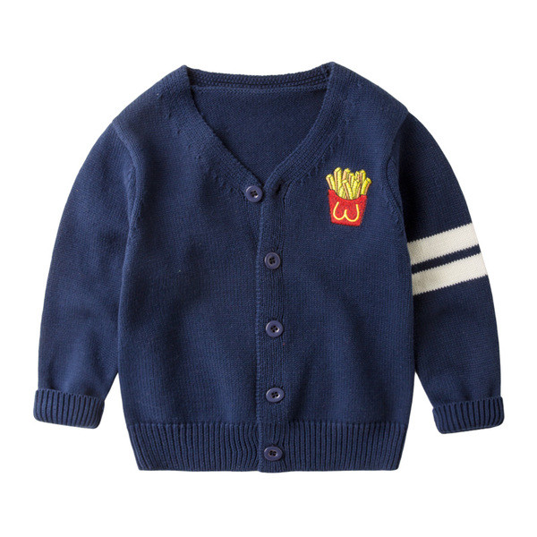 Детска ежедневна жилетка с V-образна яка и бродерия в няколко цвята