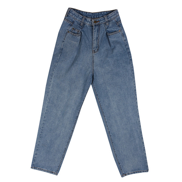 Широк модел дамски дънки с висока талия