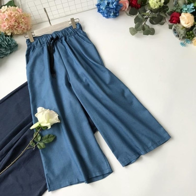 Ежедневен дамски панталон в два цвята - широк модел