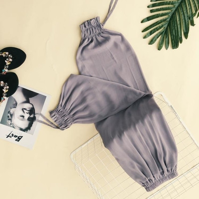 Ежедневен дамски панталон в черен и сив цвят