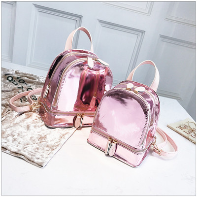 Дамска малка раница с лъскаво покритие - няколко цвята