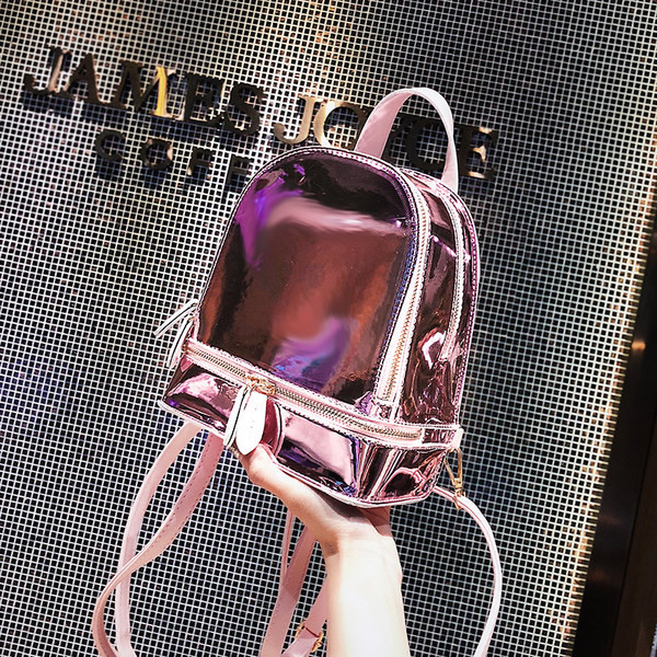 Дамска малка раница с лъскаво покритие - няколко цвята