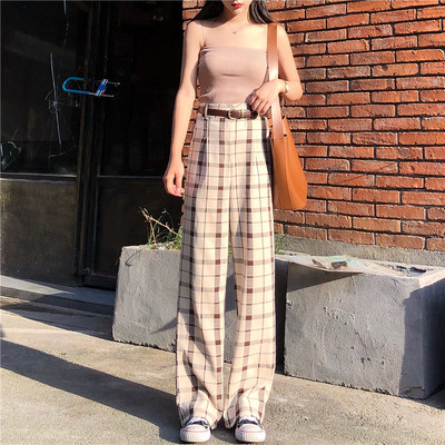 Кариран дамски панталон в два цвята