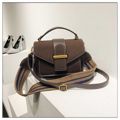 Дамска чанта от еко велур с двойни дръжки - няколко цвята