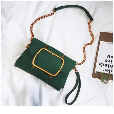 Дамска чанта от еко велур с катарама - няколко цвята