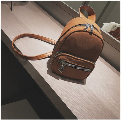 Дамска велурена раница с цип - няколко цвята