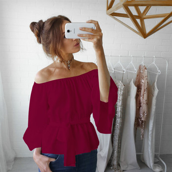 Μοντέρνα γυναικεία μπλούζα με μανίκια λωτού σε διάφορα χρώματα