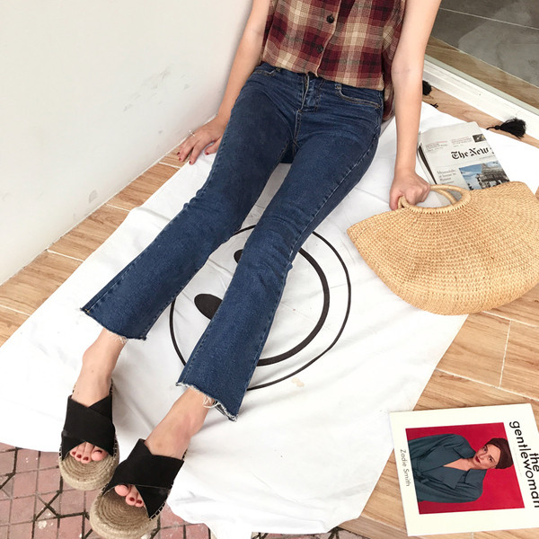 Ежедневни дамски дънки с цепки