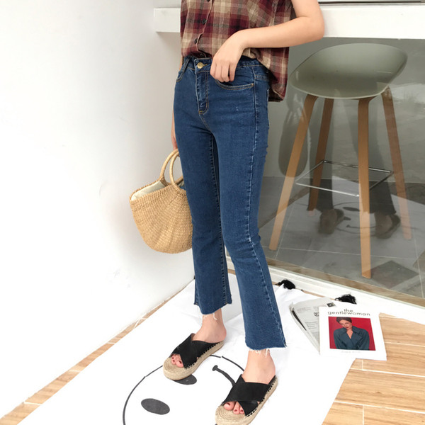 Ежедневни дамски дънки с цепки